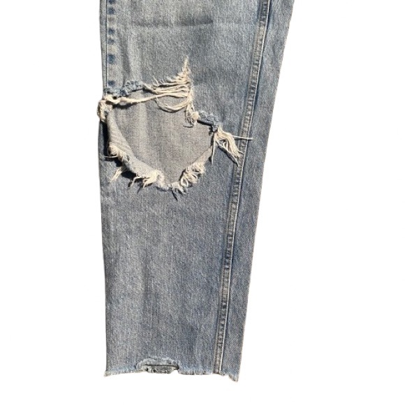 BDG Light Blue Distressed Straight Leg Jeans - Picture 3 of 7